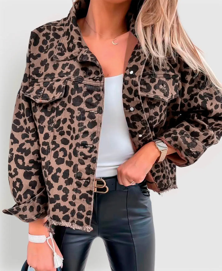 Striking Jacket with Leopard Print