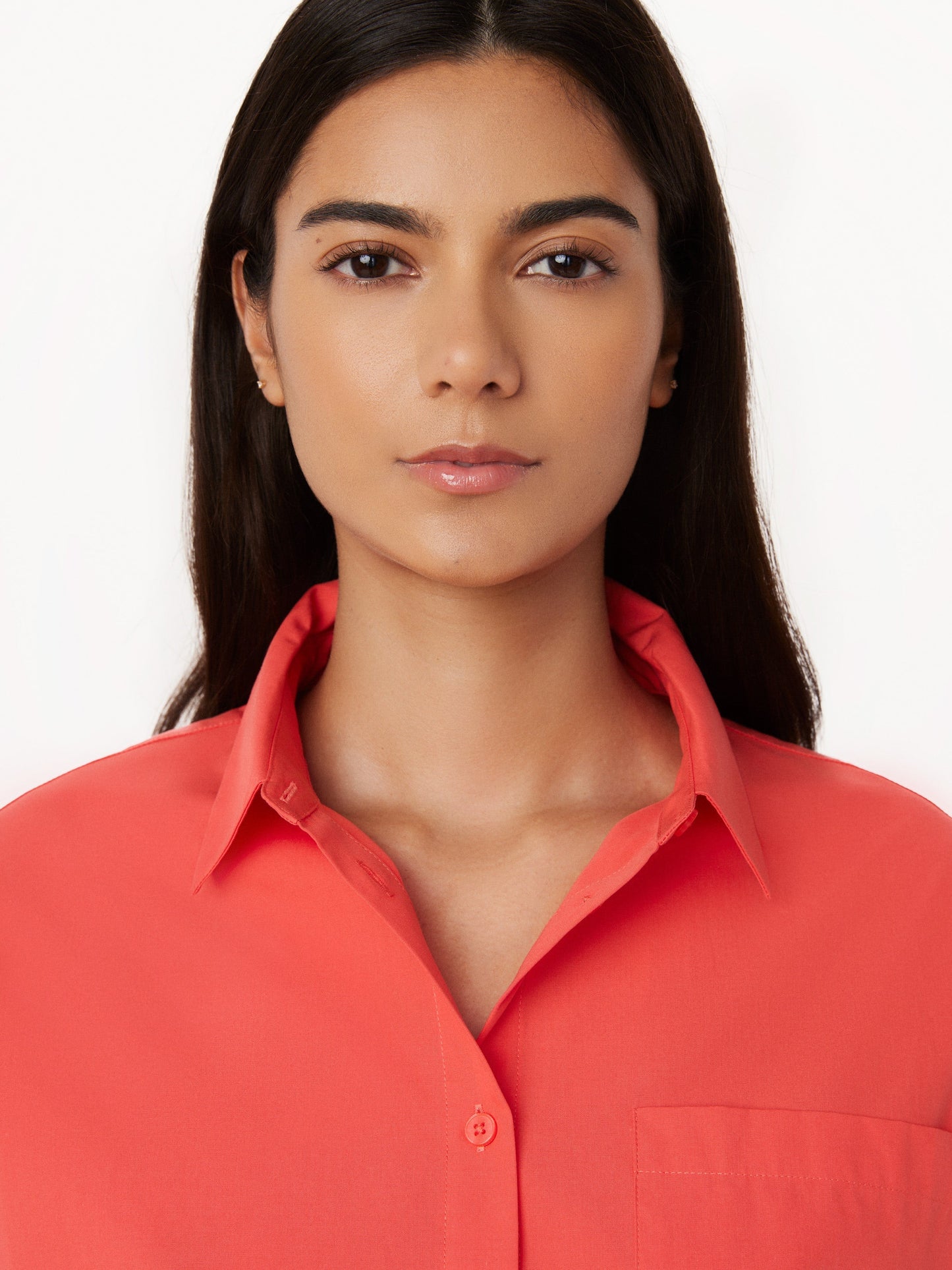 The Relaxed Poplin Shirt in Vibrant Red