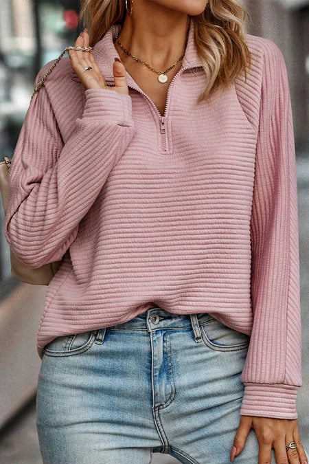 Bodil - Classic Sweatshirt with Textured Print