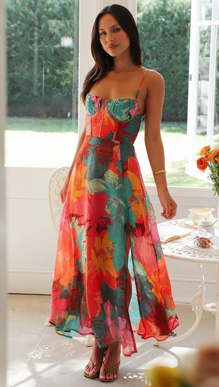 Women's Sexy Strap Floral Print Dress