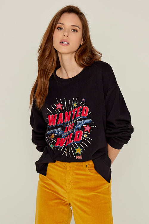 Five Jeans Sweatshirt SWH2314 Wanted & Wild Black.