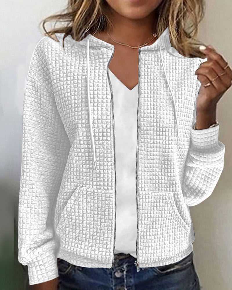 Jacket with Zipper and Convenient Pockets