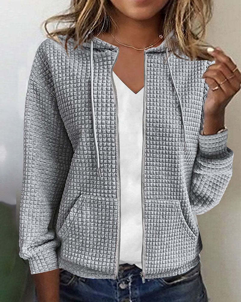 Jacket with Zipper and Convenient Pockets