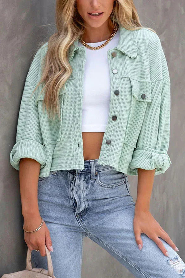 Riley - Urban Edge Waffle Knit Crop Jacket