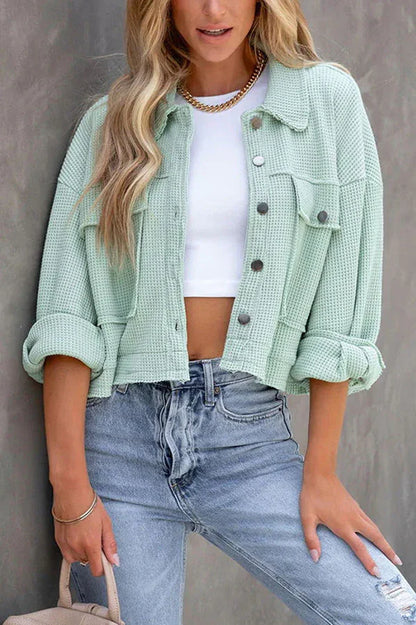 Riley - Urban Edge Waffle Knit Crop Jacket