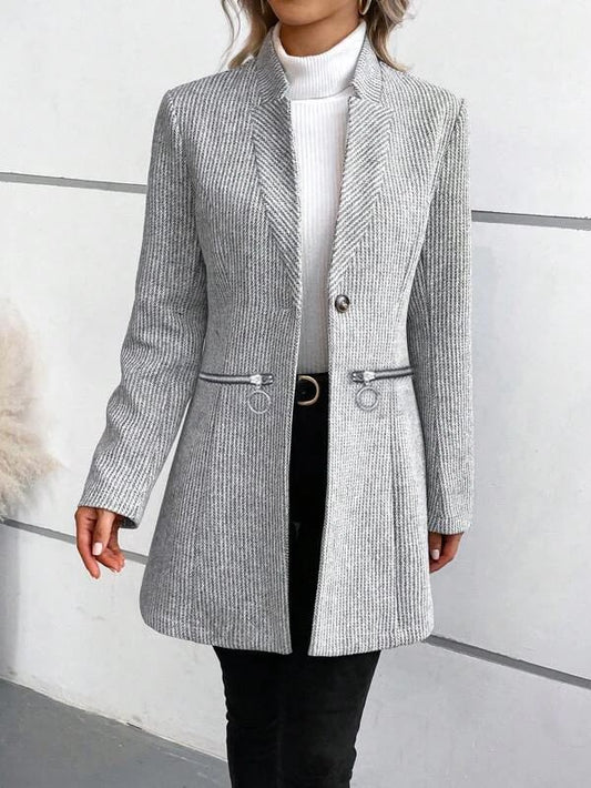 Lightweight grey long sleeve jacket for autumn days
