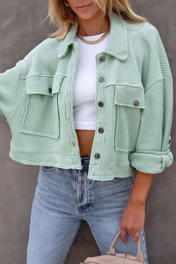 Riley - Urban Edge Waffle Knit Crop Jacket