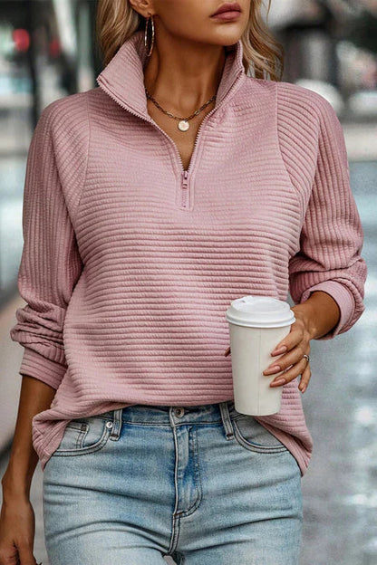 Bodil - Classic Sweatshirt with Textured Print