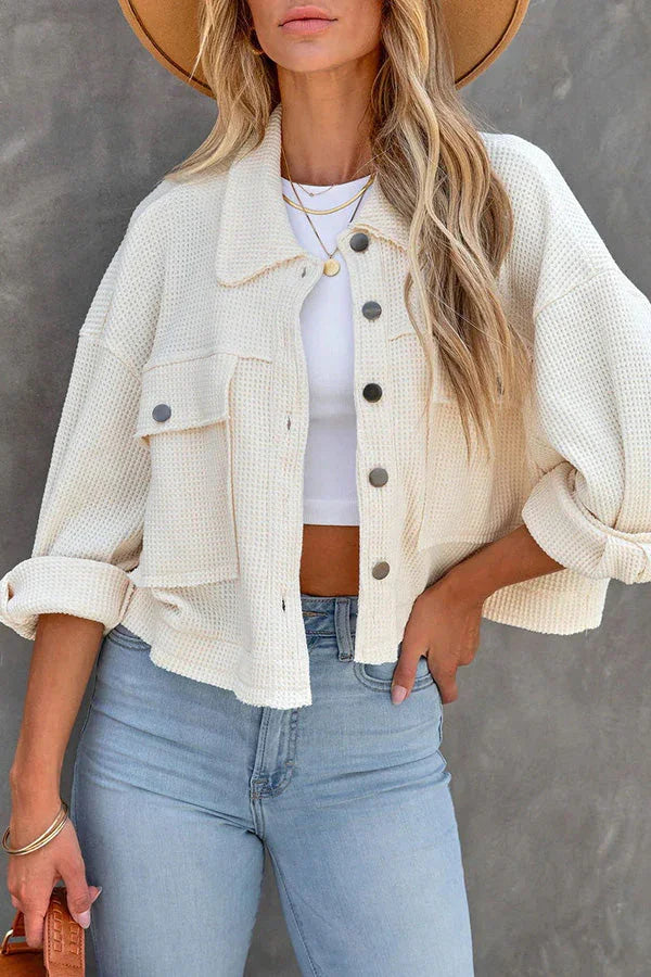 Riley - Urban Edge Waffle Knit Crop Jacket
