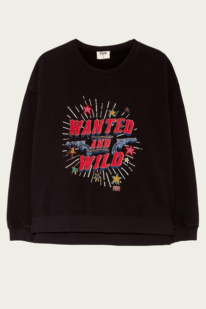 Five Jeans Sweatshirt SWH2314 Wanted & Wild Black.