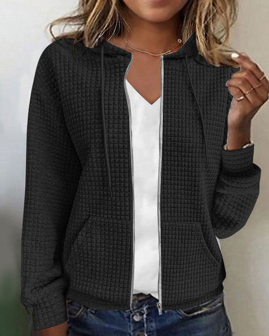 Jacket with Zipper and Convenient Pockets