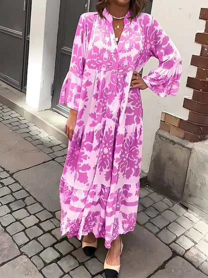 Isolde | Lace-Up Printed Shirt Dress