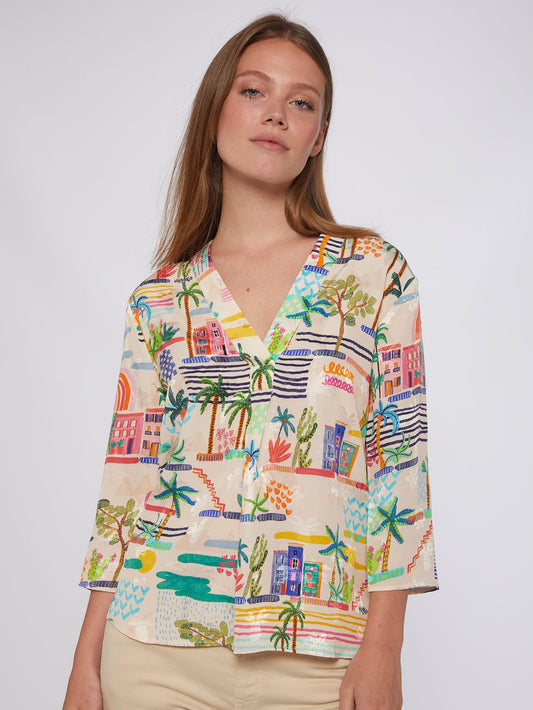 Vilagallo Shirt LEANDRA Villa Joyosa Print Multi